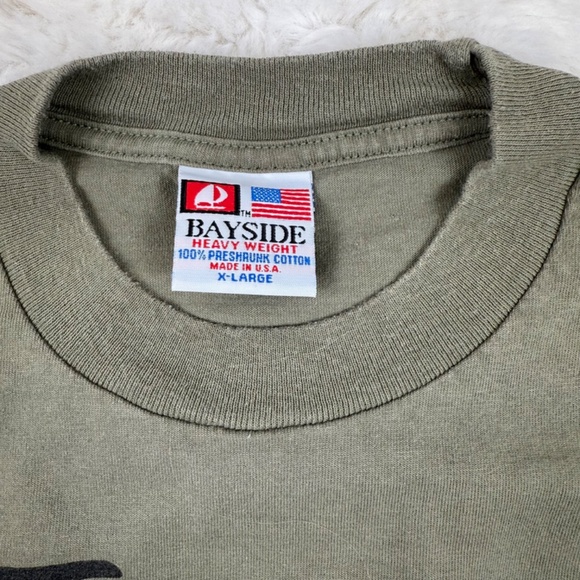 Vintage Oregon Bike Short Sleeve T-Shirt Bayside Made in USA Cotton Green XL - Picture 2 of 6